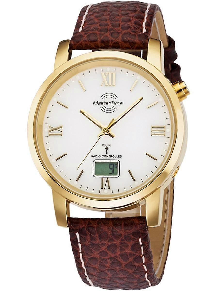 Master Time Brown Echt Leder Funk Basic Series MTGA-10298-13L Herenhorloge