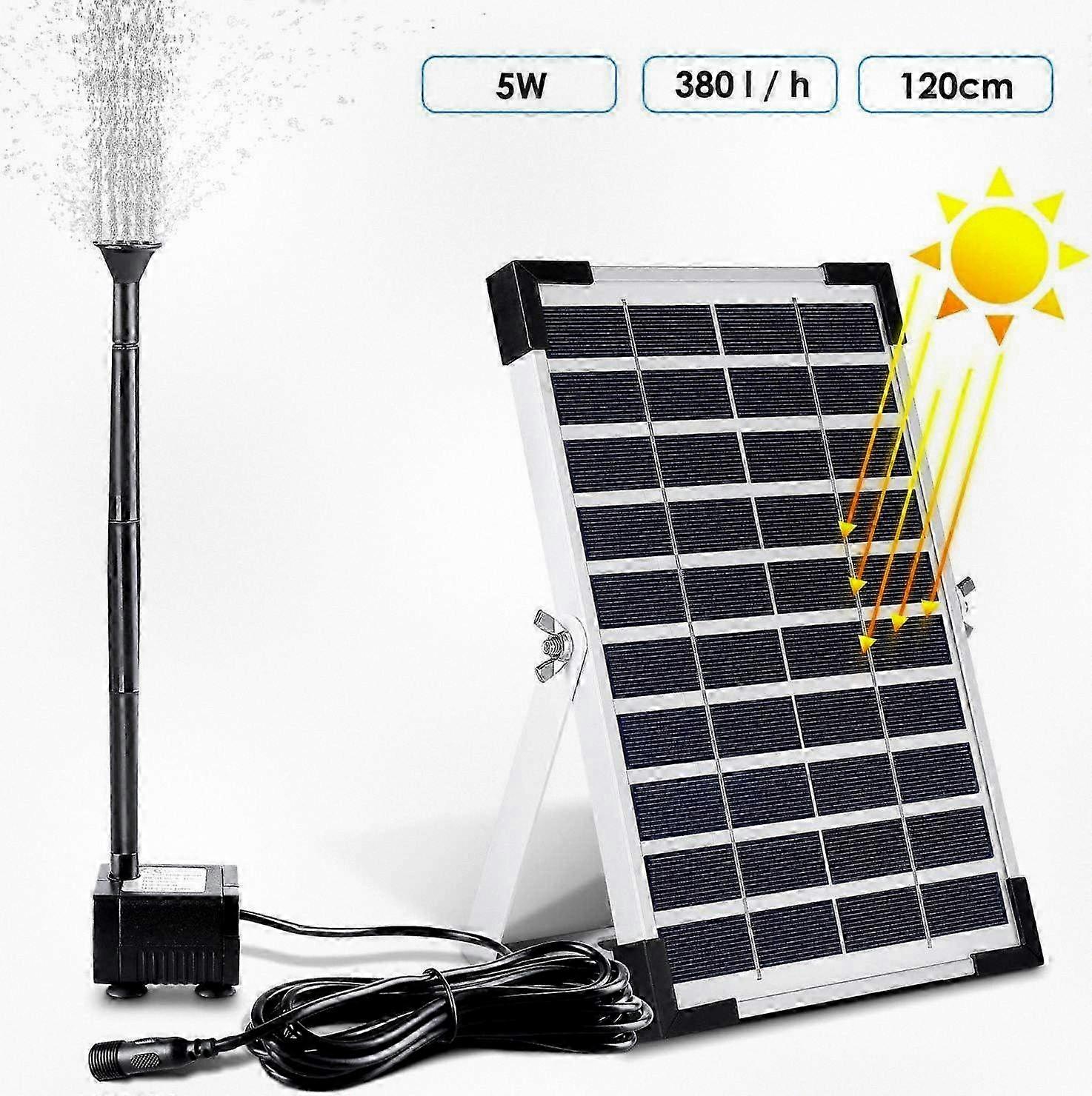 Solar Water Pump for Garden Ponds, 5W 380L Fountain Pump