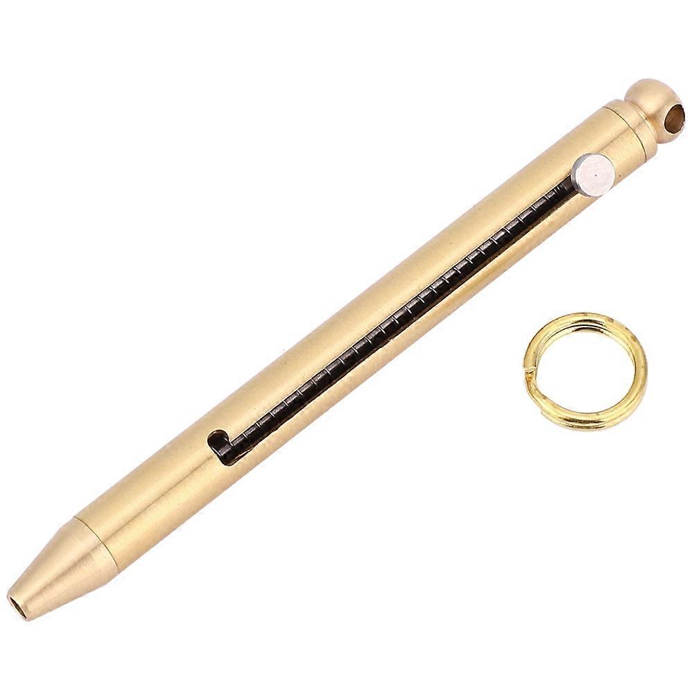 Brass Tube Body Titanium Alloy Fruit Toothpick Portable Simple Multi-function Spring Flexible Toothpick Holder