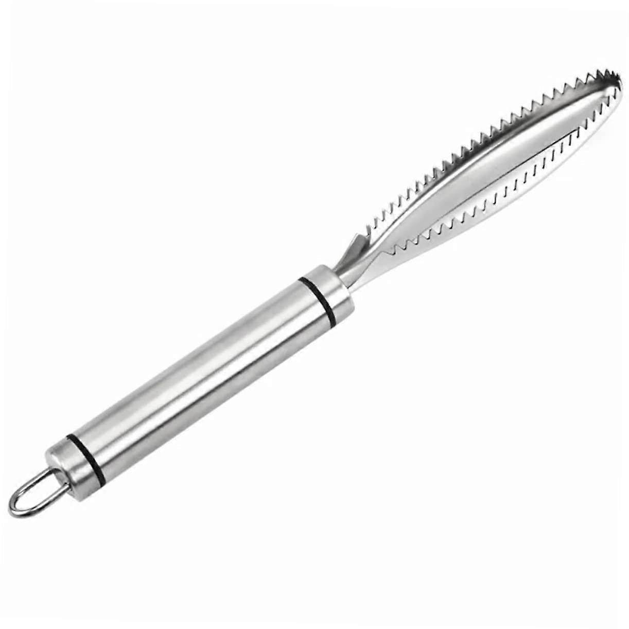 Ergonomic 304 Stainless Steel Fish Scale Scraper Set of 2, Comfortable Grip Kitchen Tool for Easy Fish Cleaning