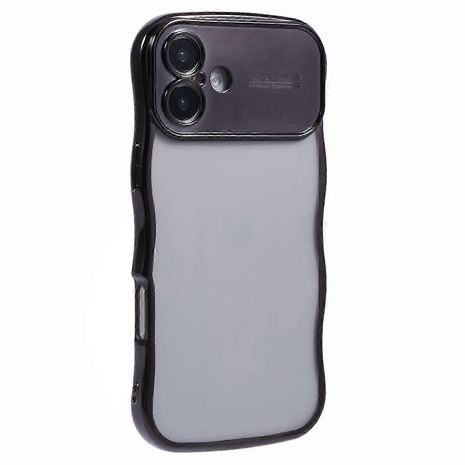 For iPhone 16 Case Electroplating Curly Frame TPU Clear Phone Cover