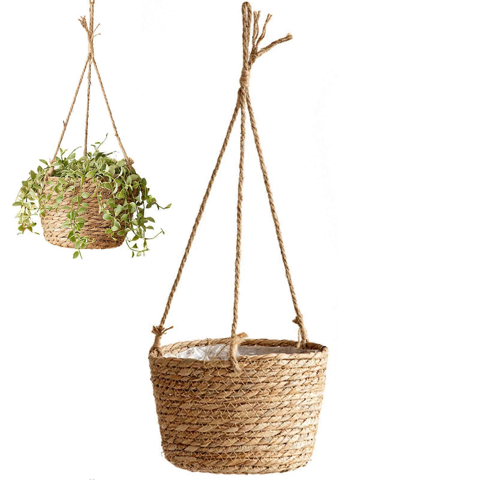 Hanging Woven Planter Basket Large Capacity and Portable Basket