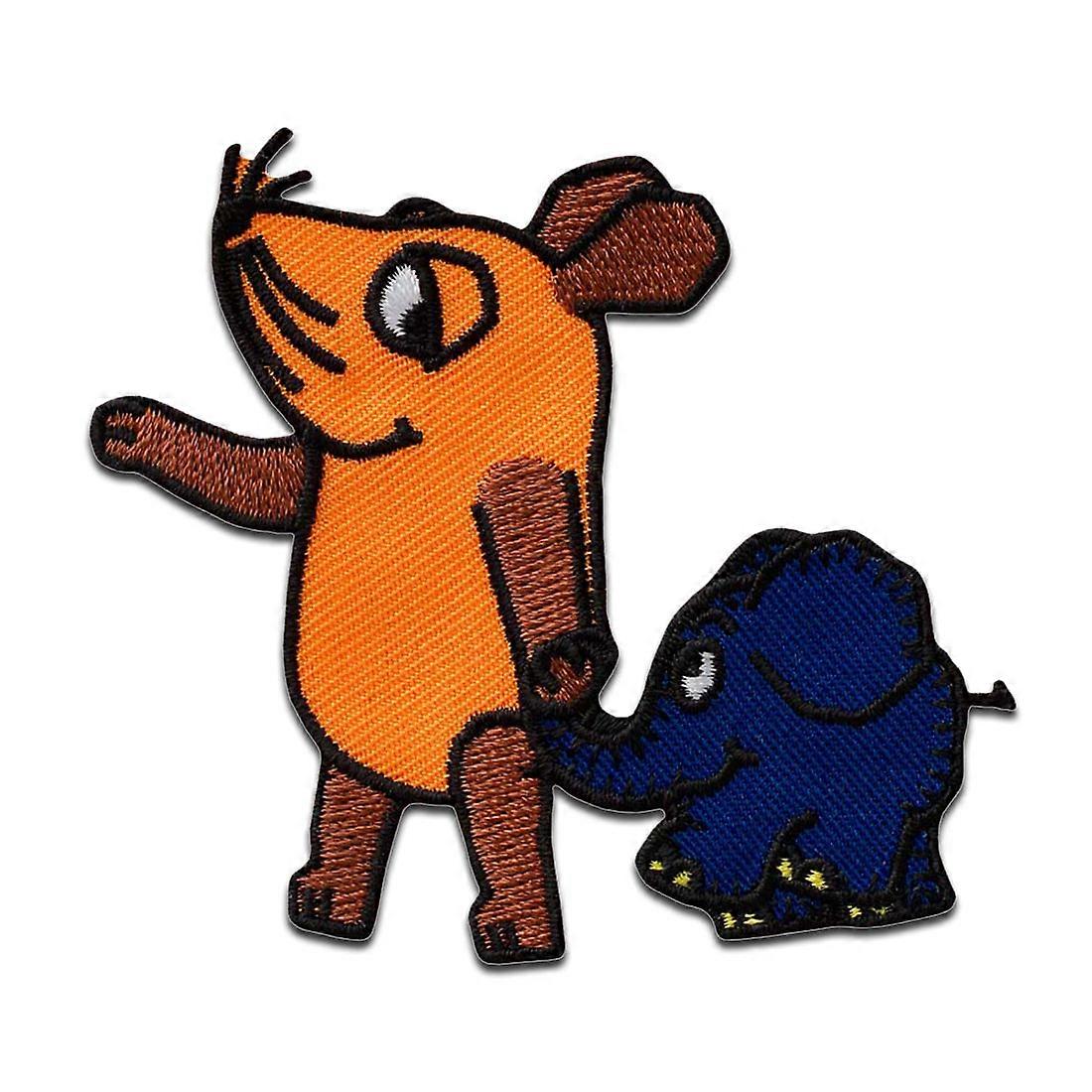 The Mouse Mouse and Elephant - Patch, Iron-on Patch, Iron on Patch, Size: 6.5 x 7.1 cm
