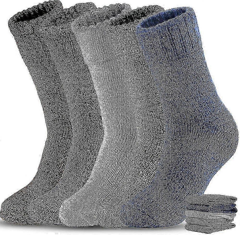 5 Pairs Plus Velvet Thick Solid Color Men Wool Socks, Thick Warm Winter Socks Edition c