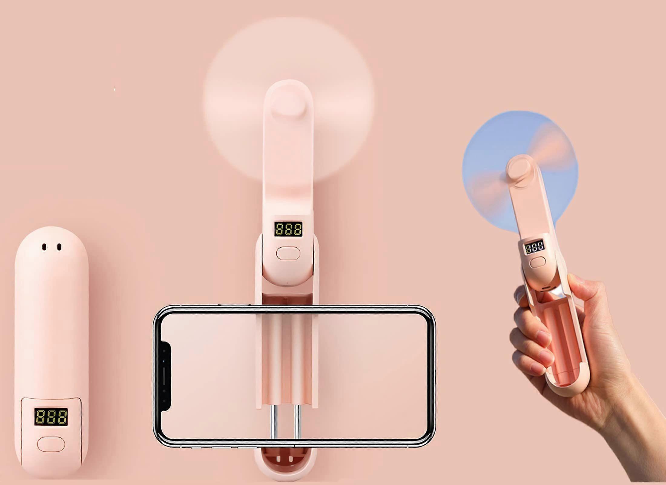 Rechargeable Quiet Mini Handheld Fan (Pink)