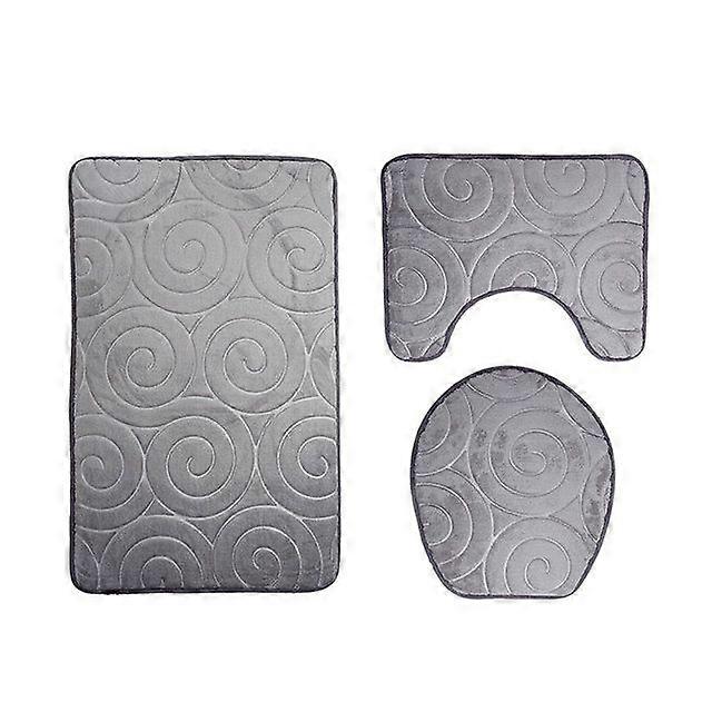 Flannel floor mat, toilet seat, toilet mat, bathroom mat, three-piece, A07