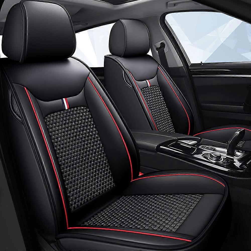 Front Car Seat Cover for Ford Bronco, Airbag Compatible and Easy to Install (Front Pair/BlackRed Line)