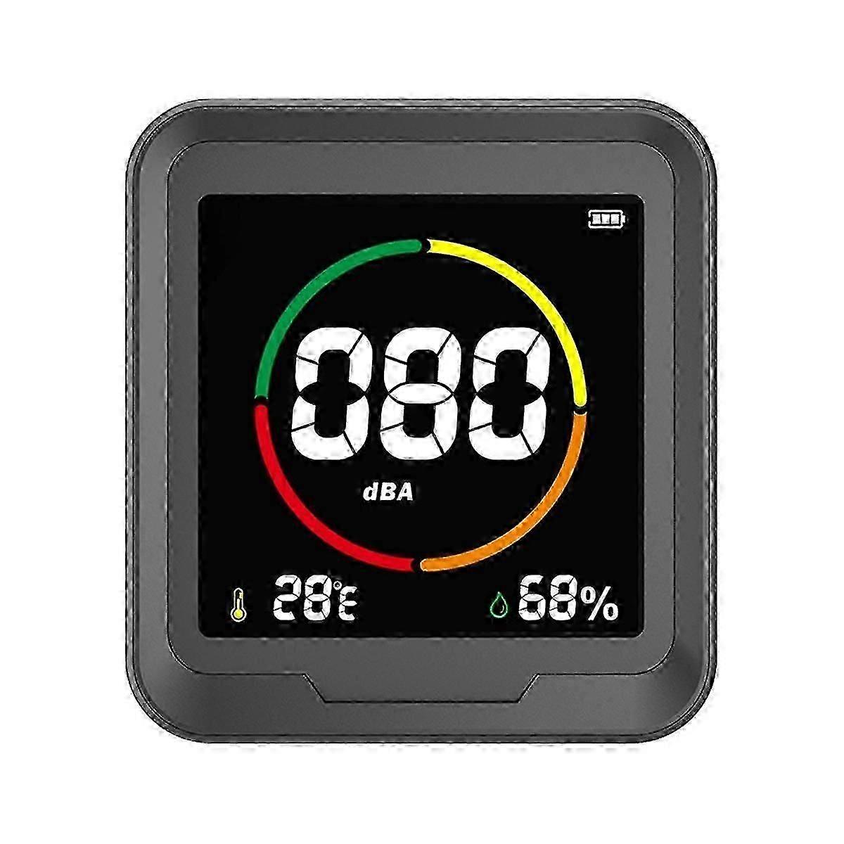 Misuratore di decibel, fonometro di gamma, monitor portatile di decibel con display a LED Rumore, temperatura e umidità, misuratore di decibel del suono