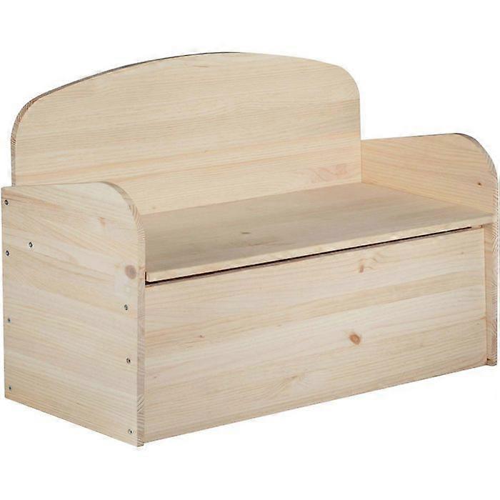 Solid pine Chest bench unvarnished, 90x62x38cm