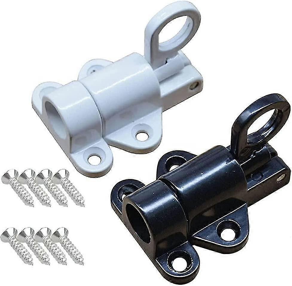 2 Pieces Security Spring Latch, Automatic Latch Bolt with Screws, for Windows, Yard Doors, Storage C