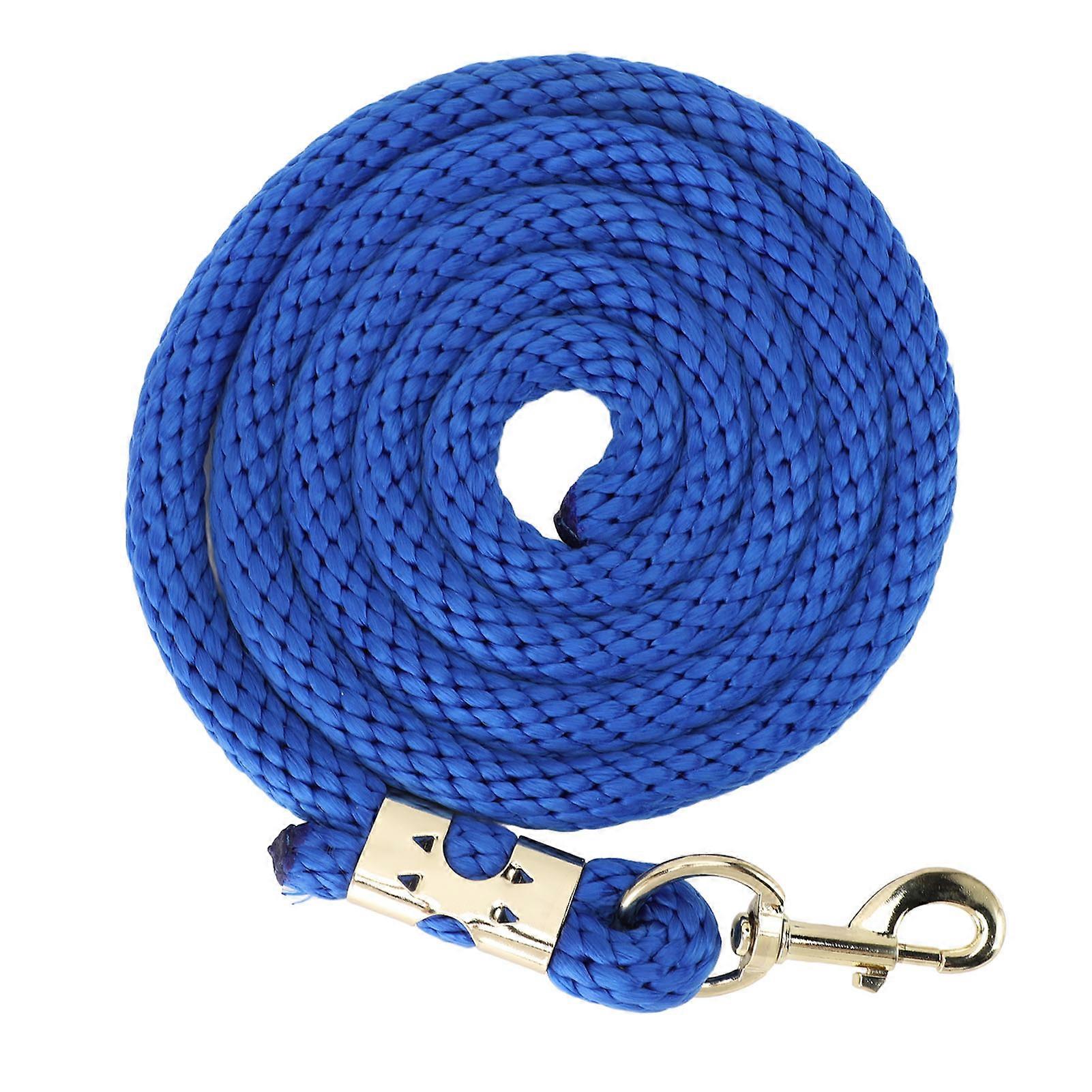 2m Horse Lunge Line Anti Breakage Rope Anti Slip Grip Horse Training Rope with Hook for Walking Handling Navy Blue