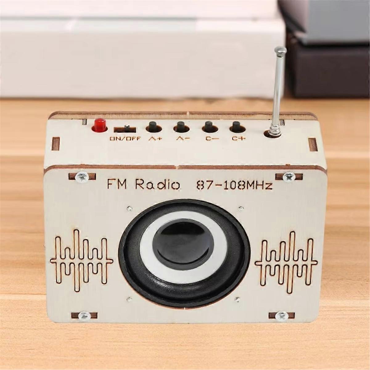 DIY FM Radio Model Science Toy for Kids Wooden STEM Technologia Experimental Tool Kit Learning Educa
