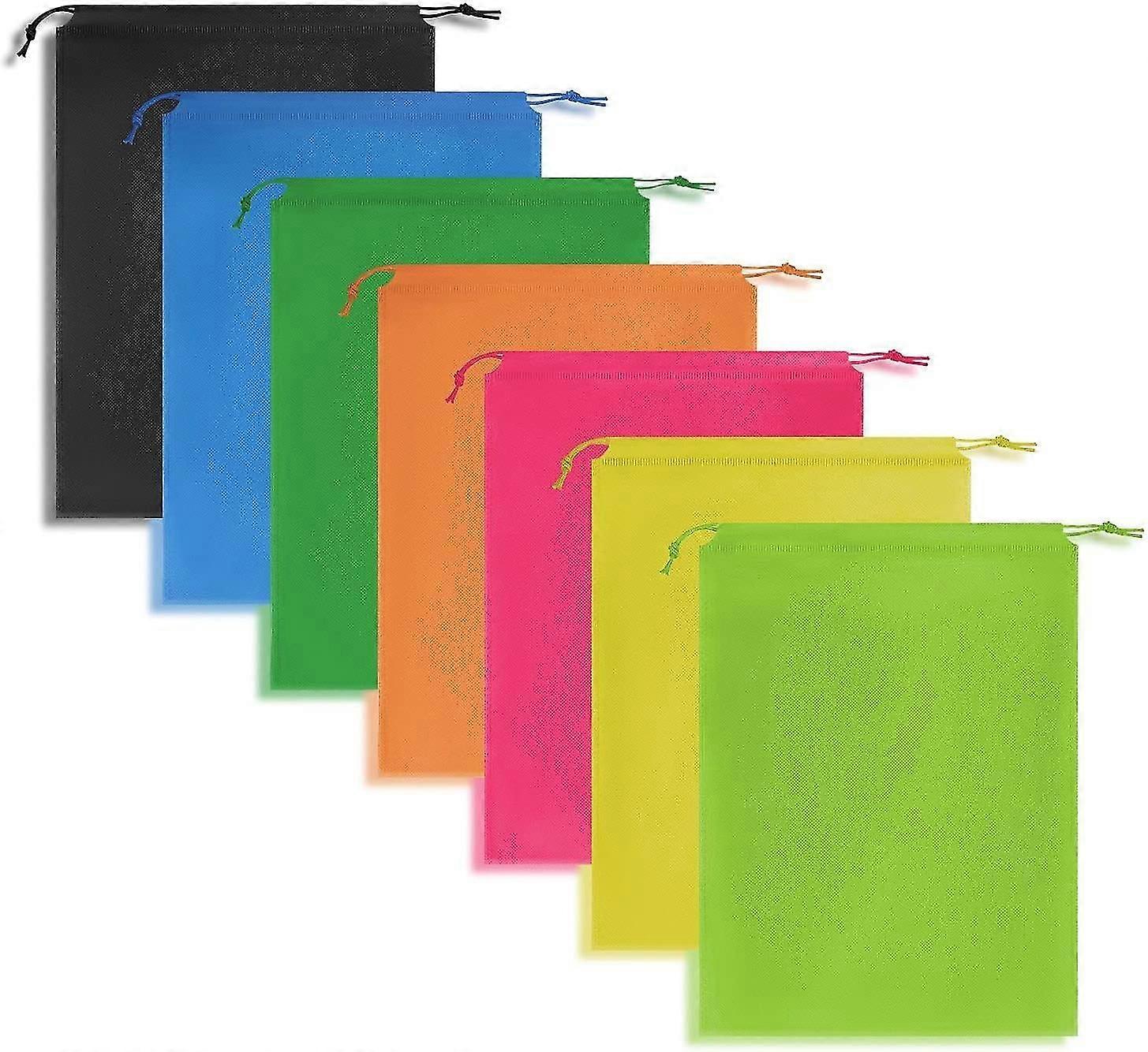 حقيبة أحذية للسفر مكونة من 7 قطع، حقيبة أحذية مقاومة للغبار، حقيبة تخزين أحذية محمولة متوسطة الحجم، حقيبة تخزين أحذية غير منسوجة مقاومة للغبار برباط