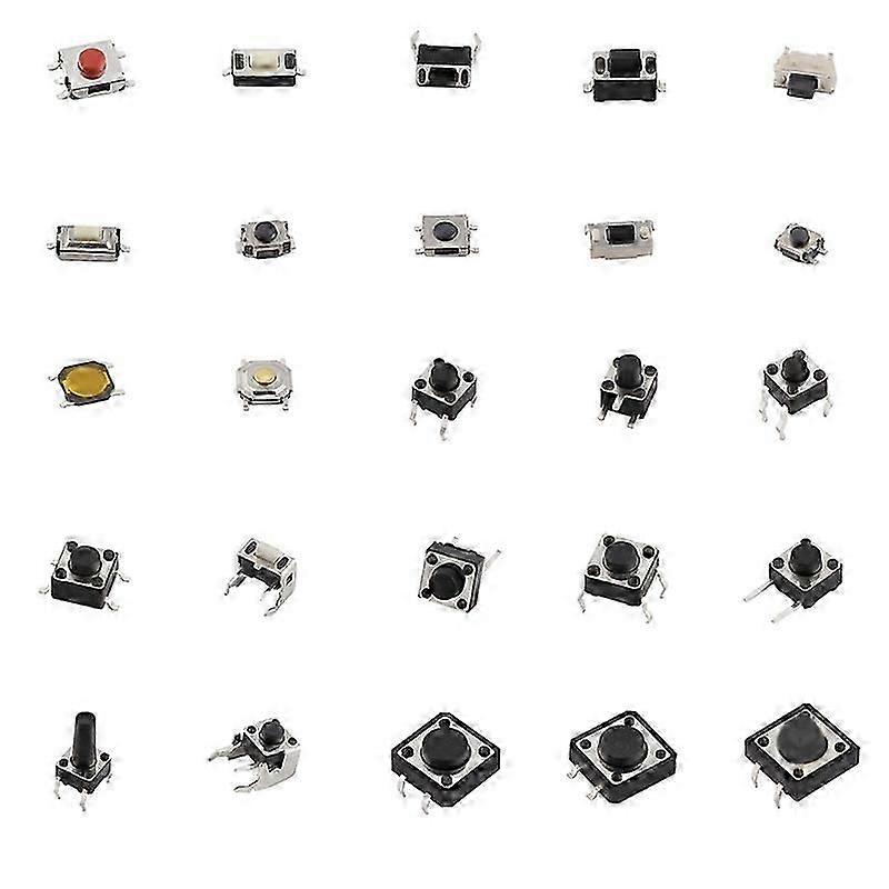 25Types  Push Button Switch Tact  Micro Momentary Tactile Assortment Kit 125Pcs