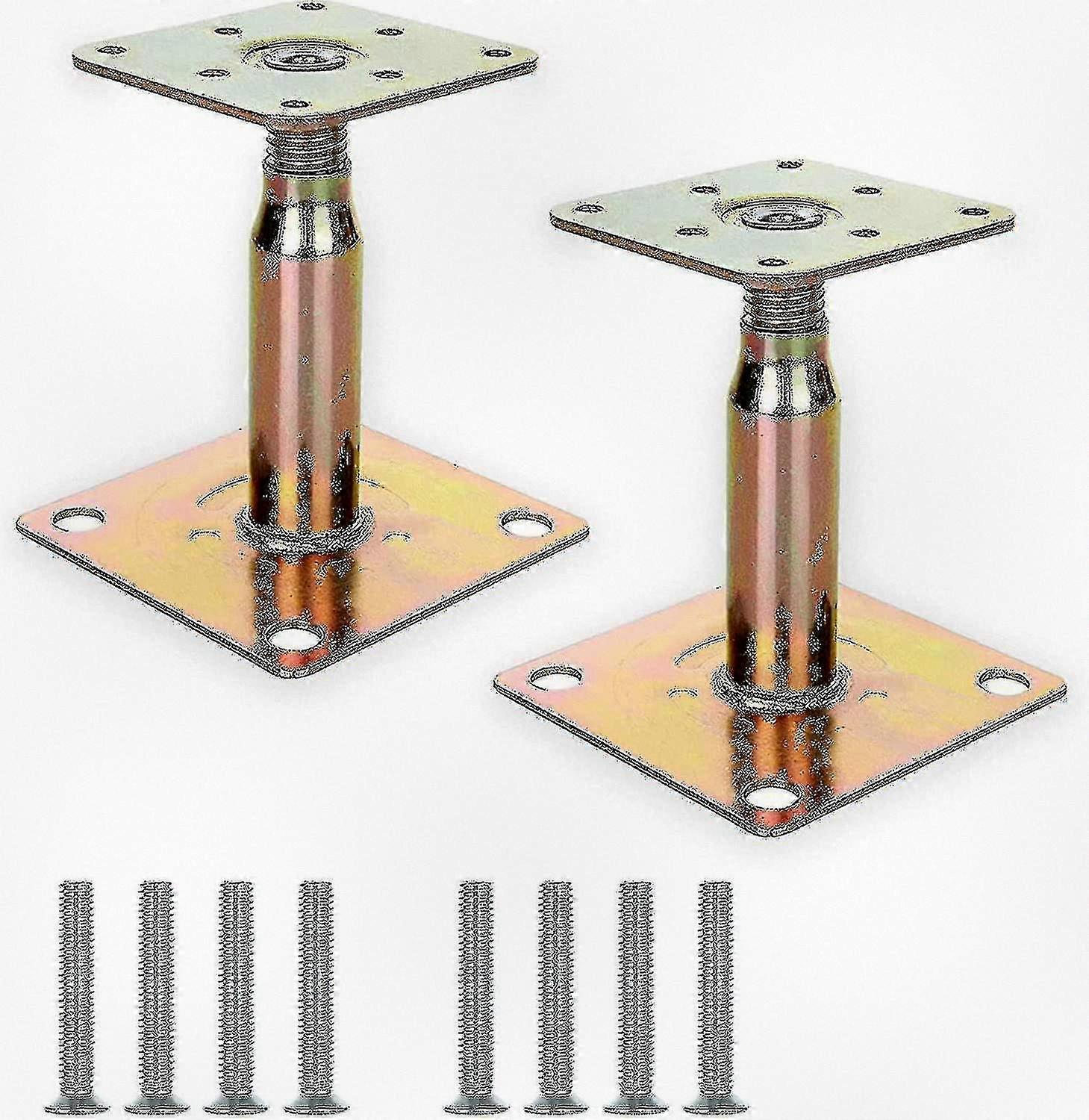 2 יחידות 100-150 מ"מ בסיס עמוד מוגבה מתכוונן מגולוון, תמיכת גג כבדה לבנייה - Snngv-dwdz