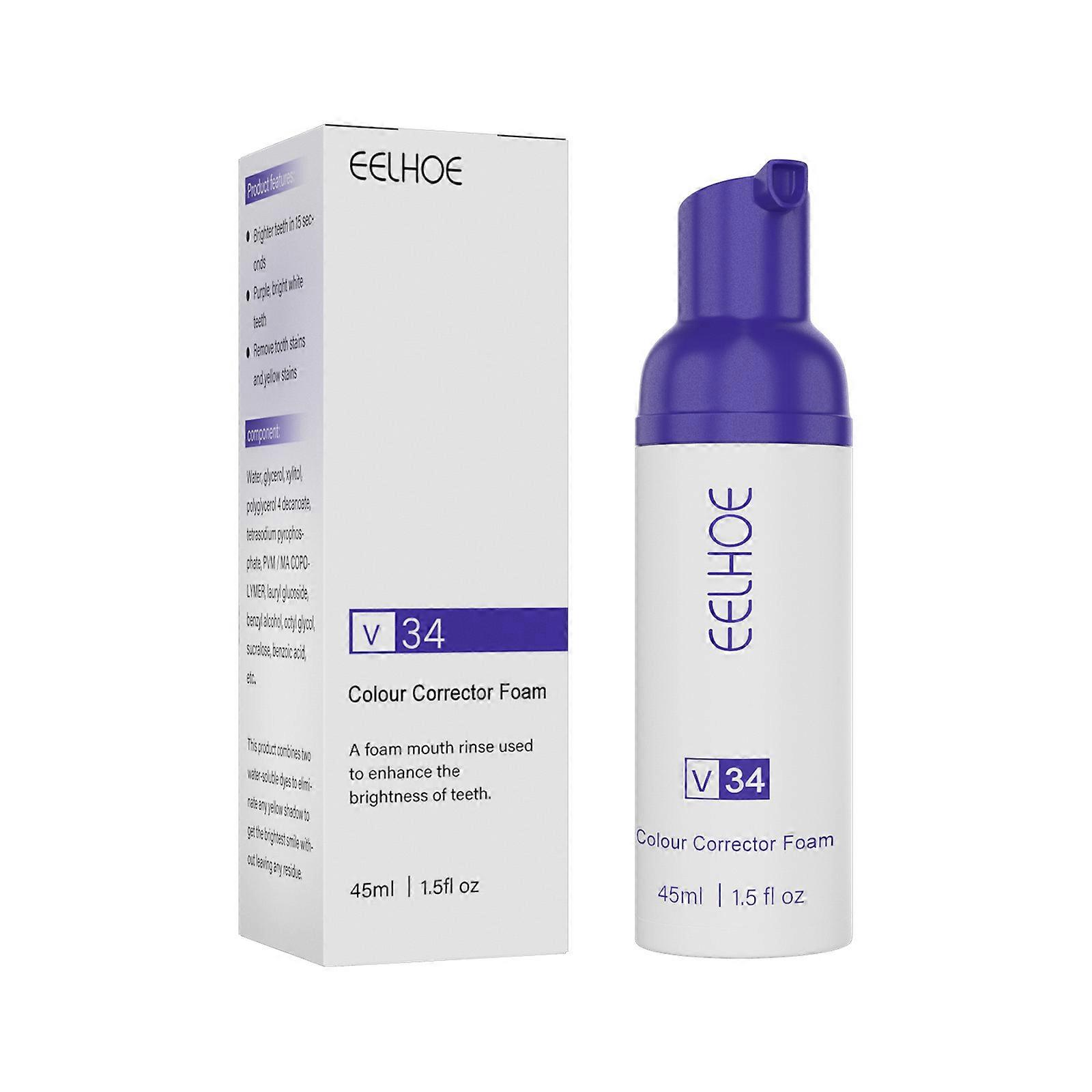 Advanced Purple Teeth Whitening Color Corrector Toothpaste Teeth Whitener Mousse Achieve a Brighter Smile