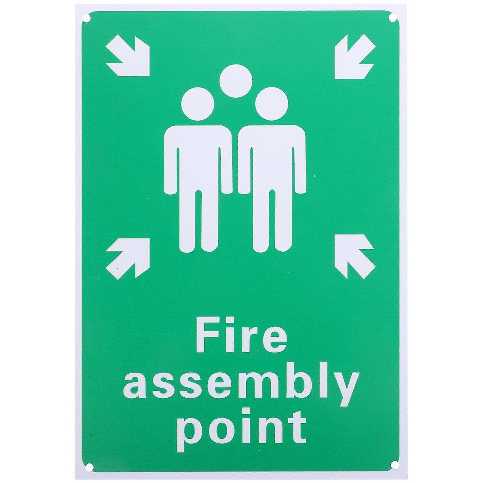 Fire Assembly Point Sign Aluminum Emergency Sign with Symbol and Text for Park Garden