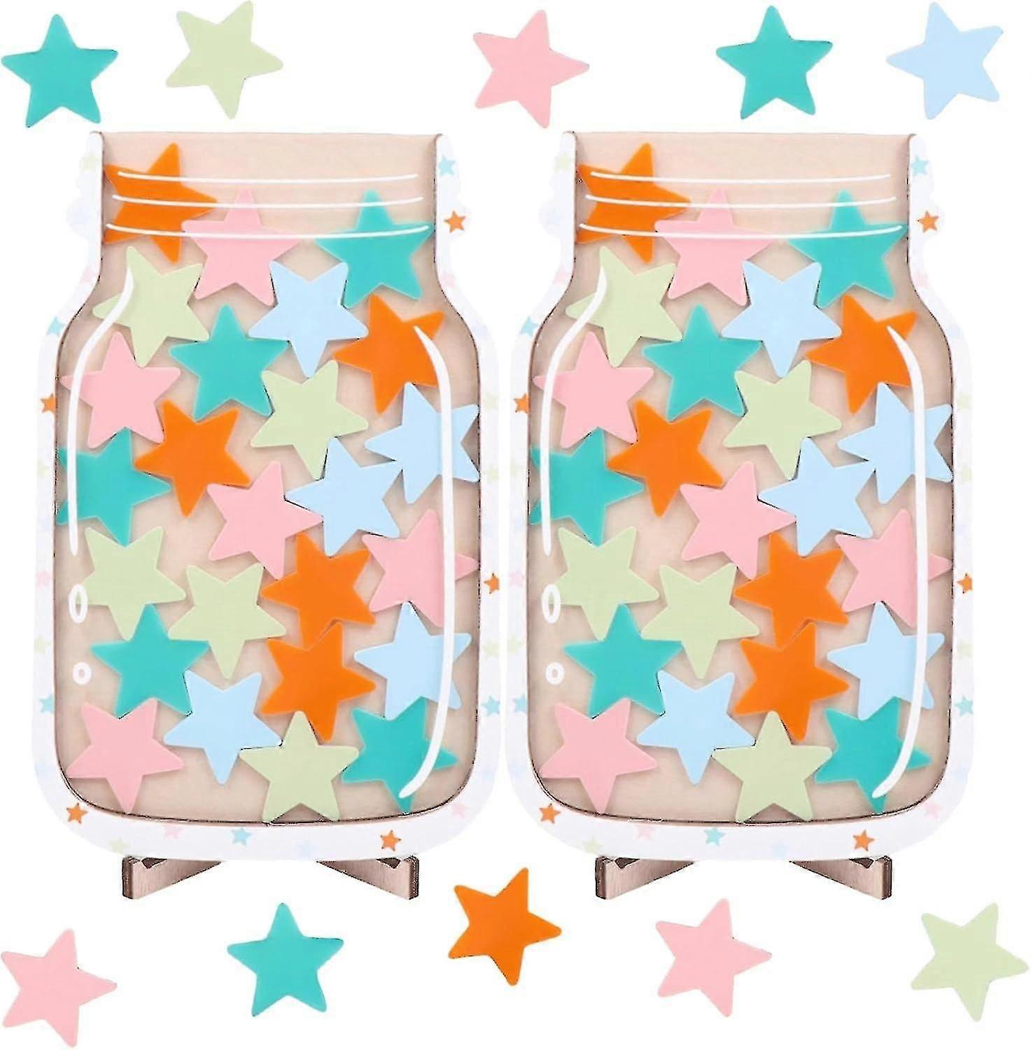 子供のための2pcsスター報酬瓶、掲示板報酬チャートセット-ハオ