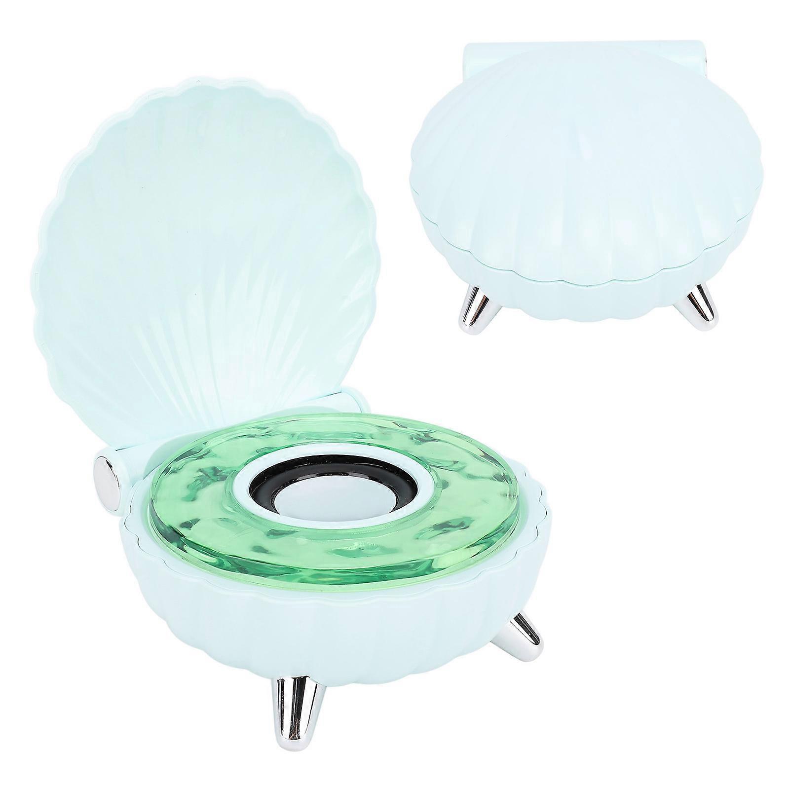 Bluetooth Speaker Unique Seashell Shape Stereo Speaker with Colorful Night Light 1200mah for Bedroom Table Decoration Green 