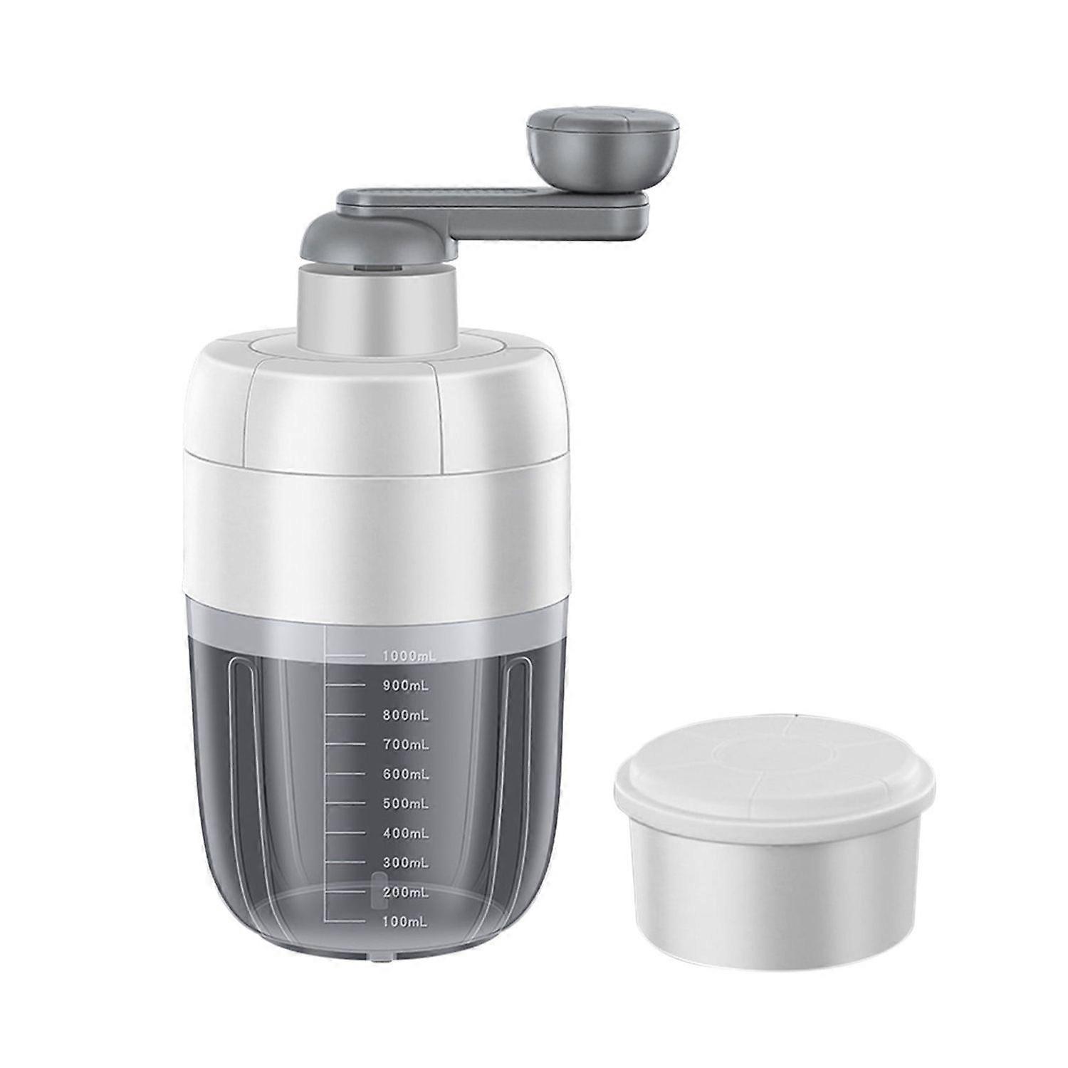 Mini Portable Hand-Cranked Ice Shaver For Home Use With Durable Plastic Blade For Snow Cones, Smoothies, Shaved Ice, Bpa Free, White 1 Pcs