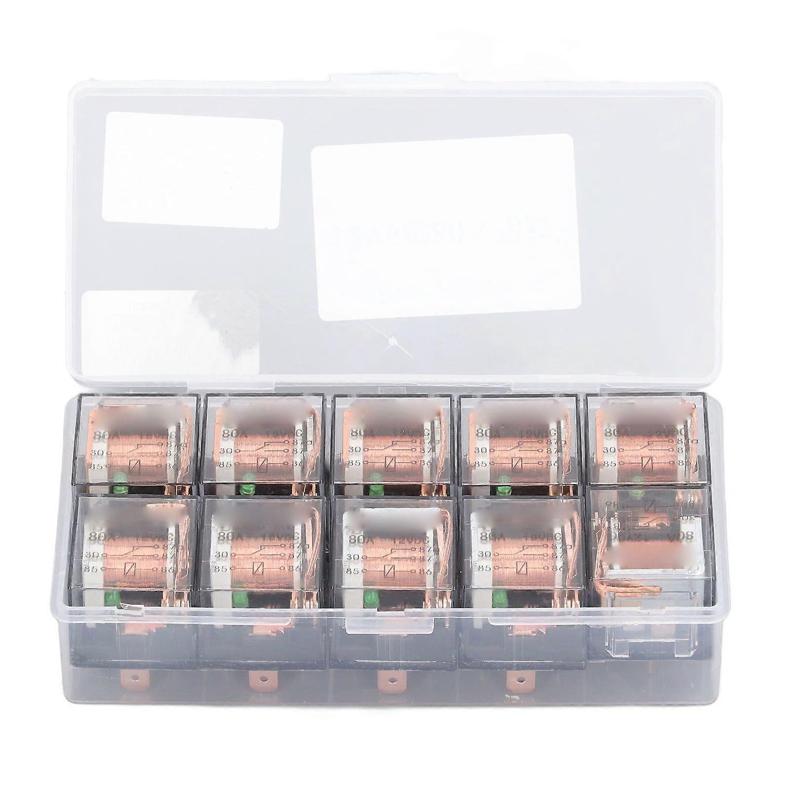 High quality  10 Pack Waterproof Relay DC 12V 80A Relay SPDT 5 Pin Relay...