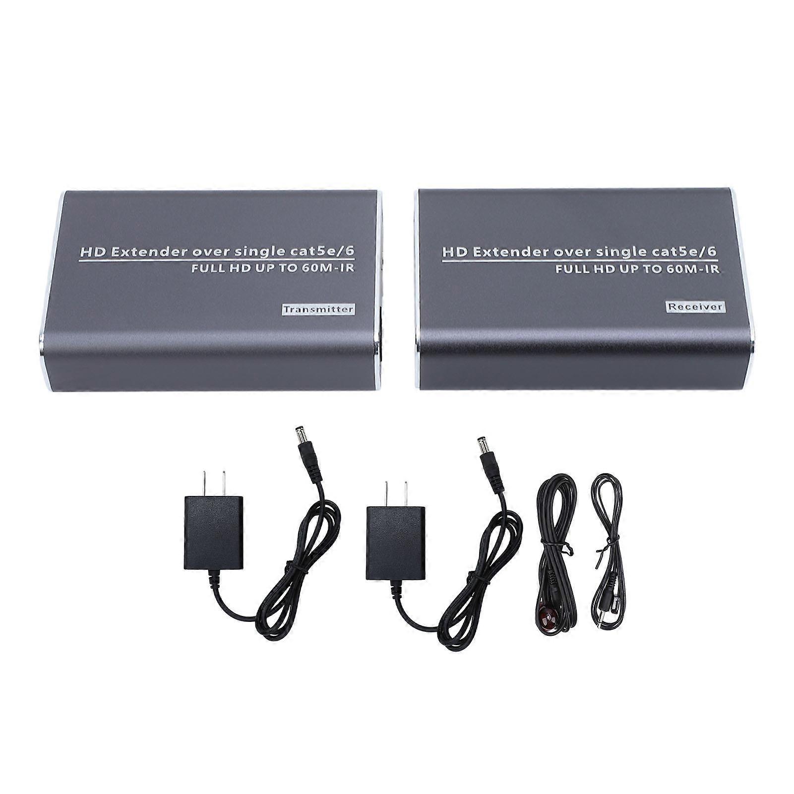 HD Multimedia Interface Extender Kit 60M Infrared Sound Video Transmitter US Plug