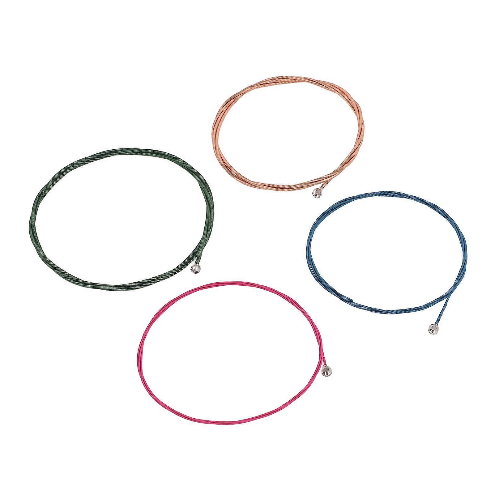 4Pcs Electric Bass String Set Clear Bright Sound Metal Colored Bass String Replacement 