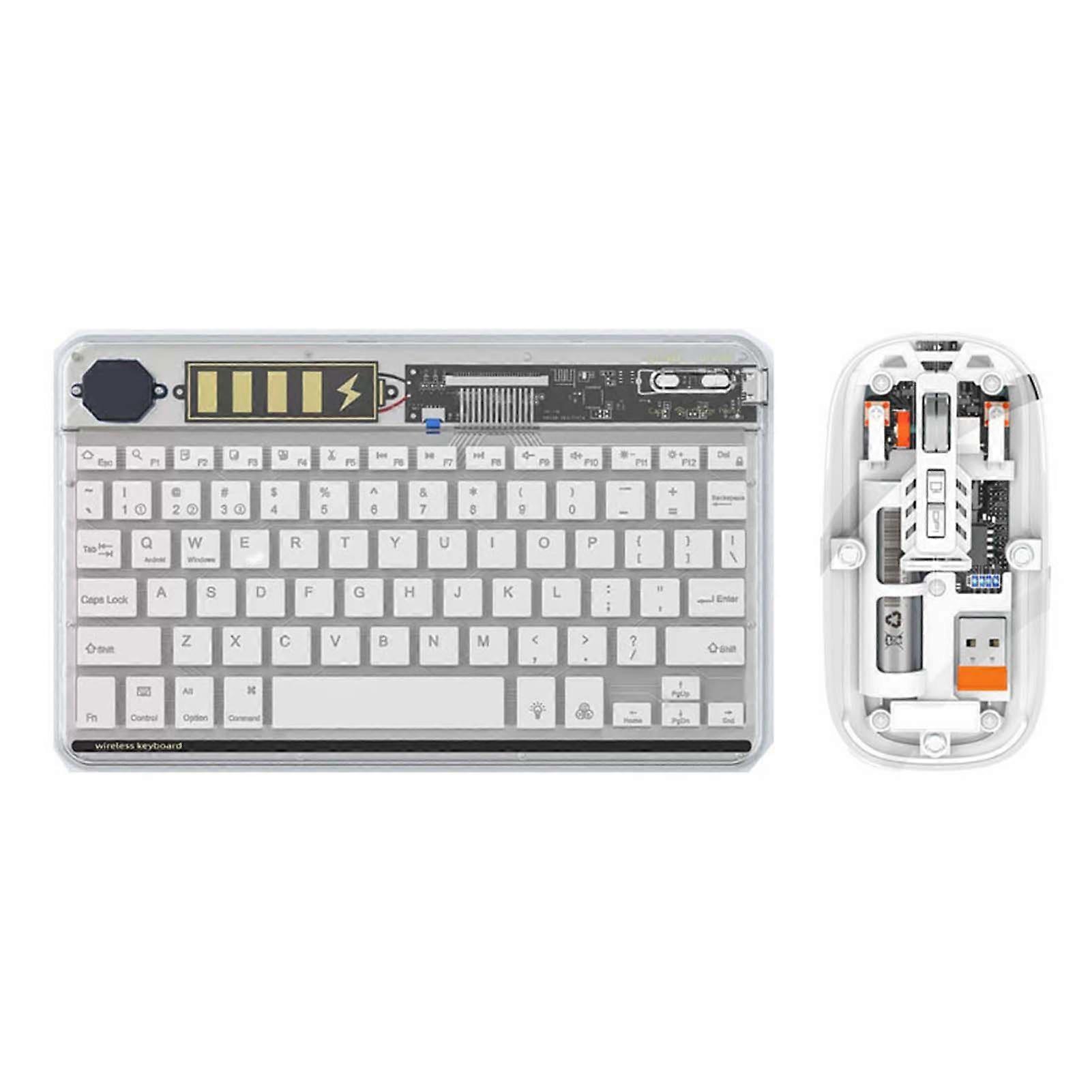 Wireless Keyboard and Mouse Combo with BT3.0, Colorful Backlit, Type-C Charging for PC, Laptop, Tablet