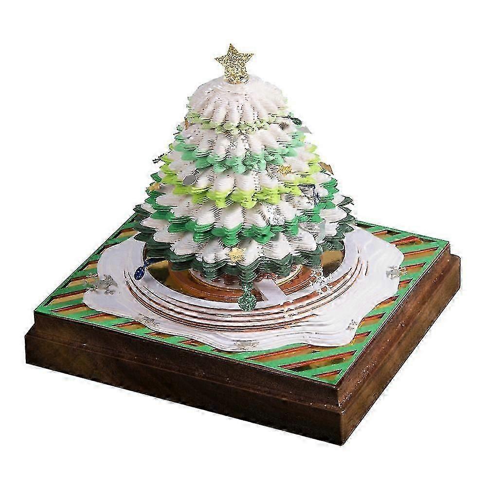 Panoramic Christmas Tree 3d Memo Carving Art Notepad Diy Sticky Post Stickers