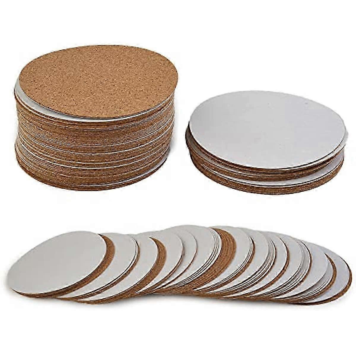 60 Pcs Self-Adhesive Cork Coasters 10cm x 10cm for DIY Crafts & Backing