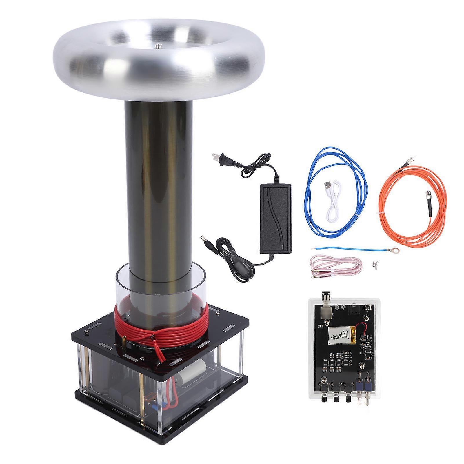High-Power Tesla Coil 800W Induction Arc Electricity Musical Experimentation Educational Toy with Built-In Battery for US AC100-240