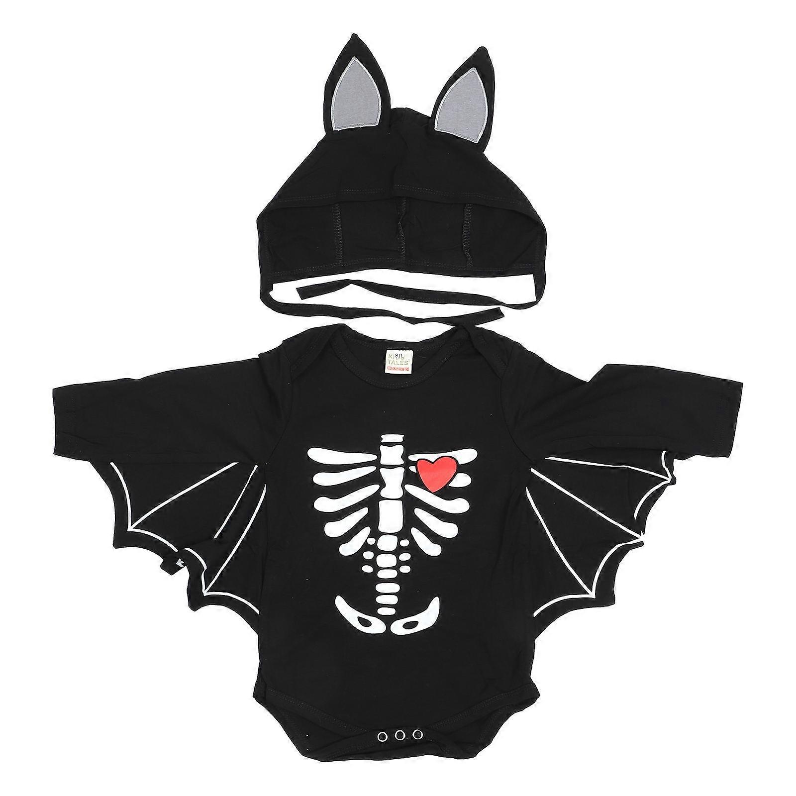 Halloween Baby Clothes Kids Rompers Bat Sleeve Design Jumpsuit For Infants Snap Button Front Opening 1Pc