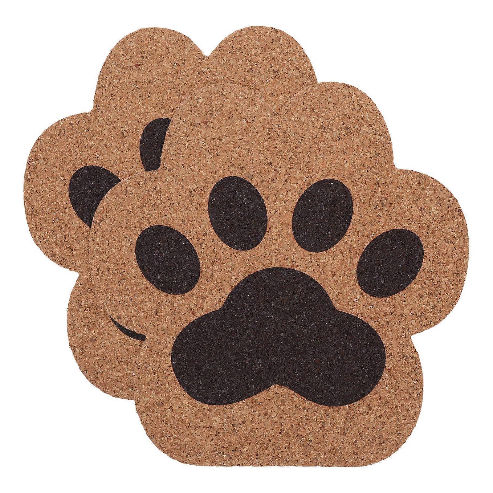 Kawaii Paw Shape Cork Coasters Absorbent Drink Coasters for Home or Office Non Slip Table Trivets for Mugs and Glasses