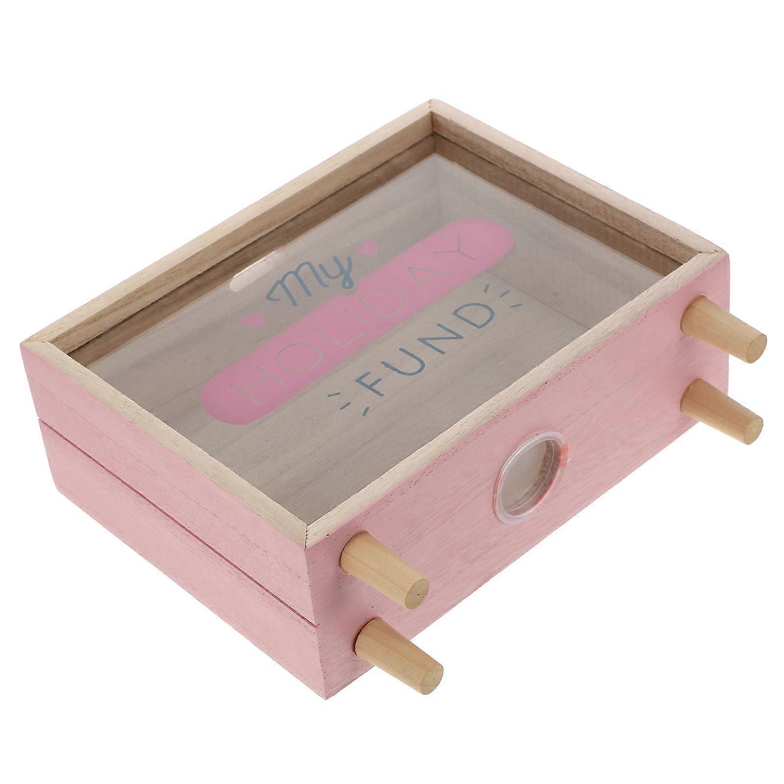 Flat Storage Box Multi-functional Large Capacity Desktop Adornment for Home Pink 21x16cm Easy to Open and Close 1Set