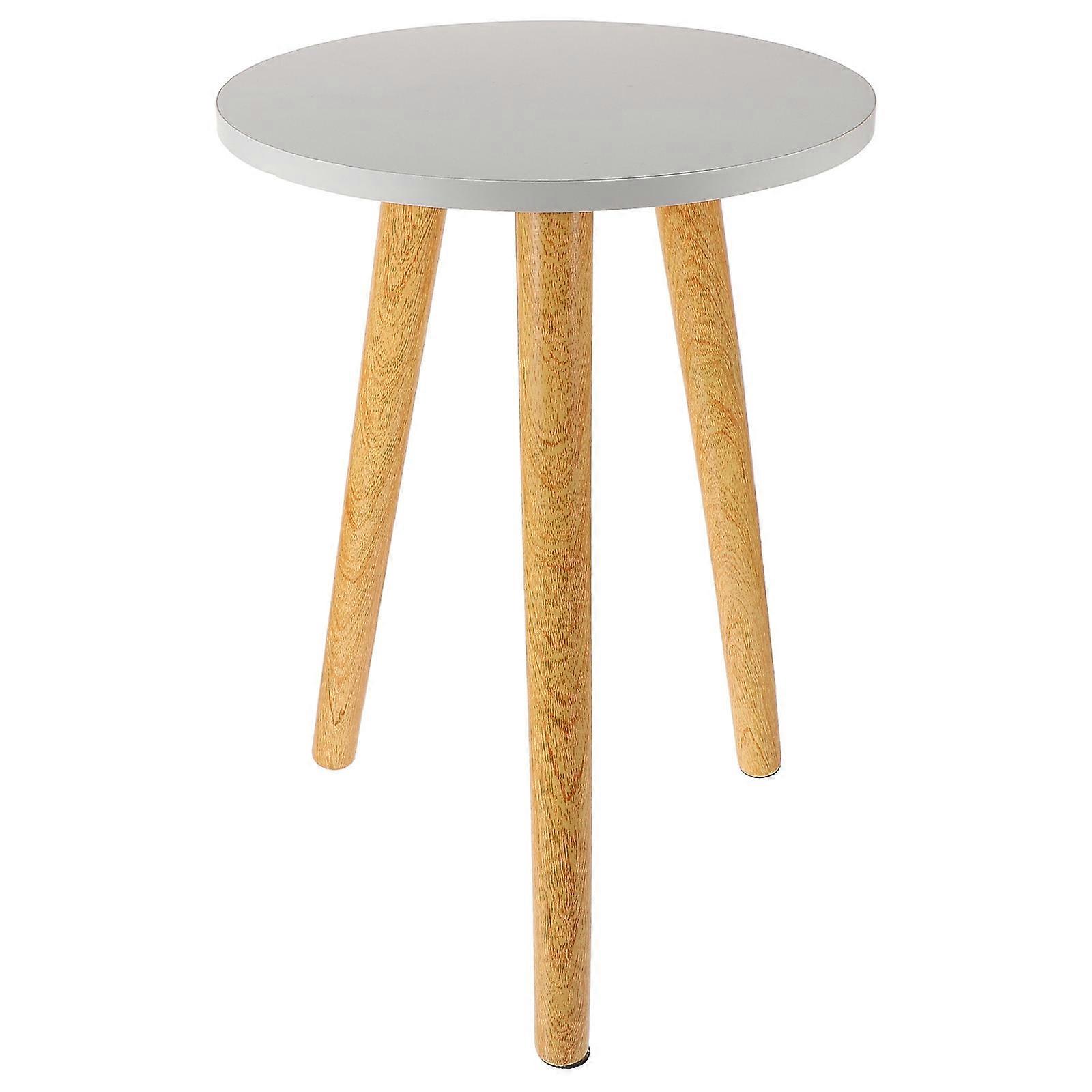 Modern Nordic Round Coffee Table Minimalist Living Room Desk with Stylish Shelf, White