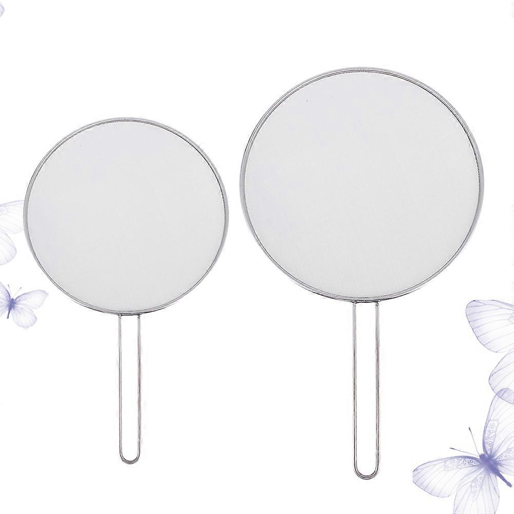 Stainless Steel Lid for Pots Anti Smoke Oil Filter Mesh Cover Round Shape Explosion Proof Cooking Accessory 2Pcs