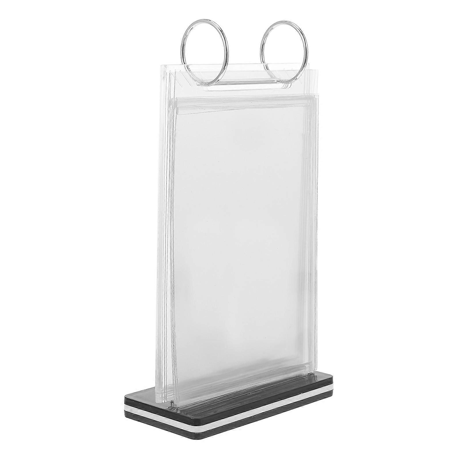 Transparent Vertical Menu Holder Stand for Tabletop Use Double Sided Display for Restaurants, Cafes, Weddings, and Buffets