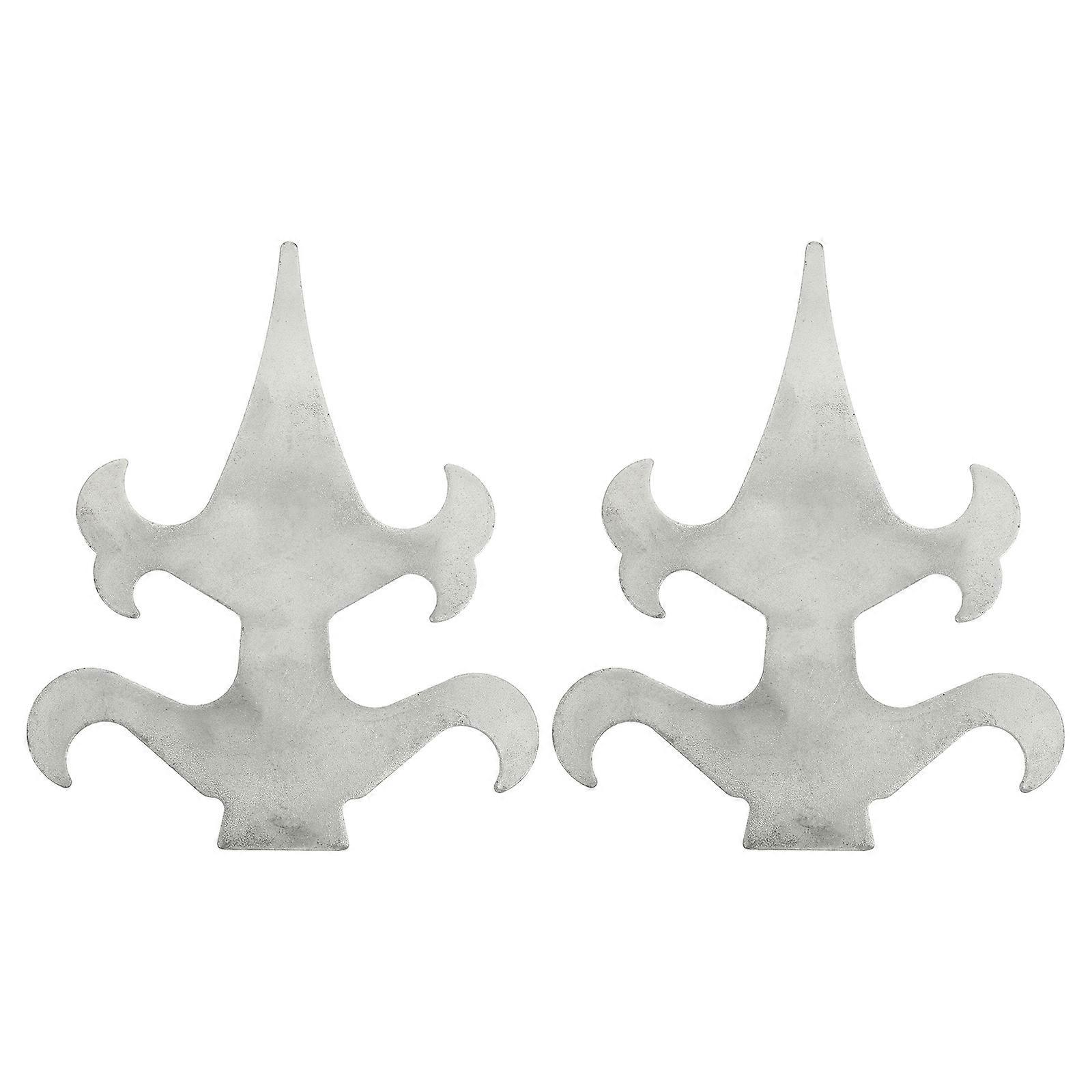 Fence Toppers Iron Fence Decorative Outdoor Space Accessory Flat Pressed Design 19.30X15.50X0.20CM 2Pcs