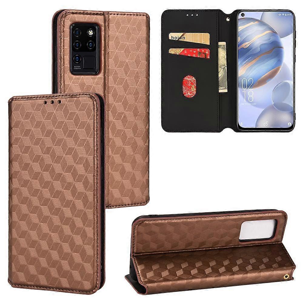 Boîtier PU Texture Grille Cubique Pour Oukitel C21