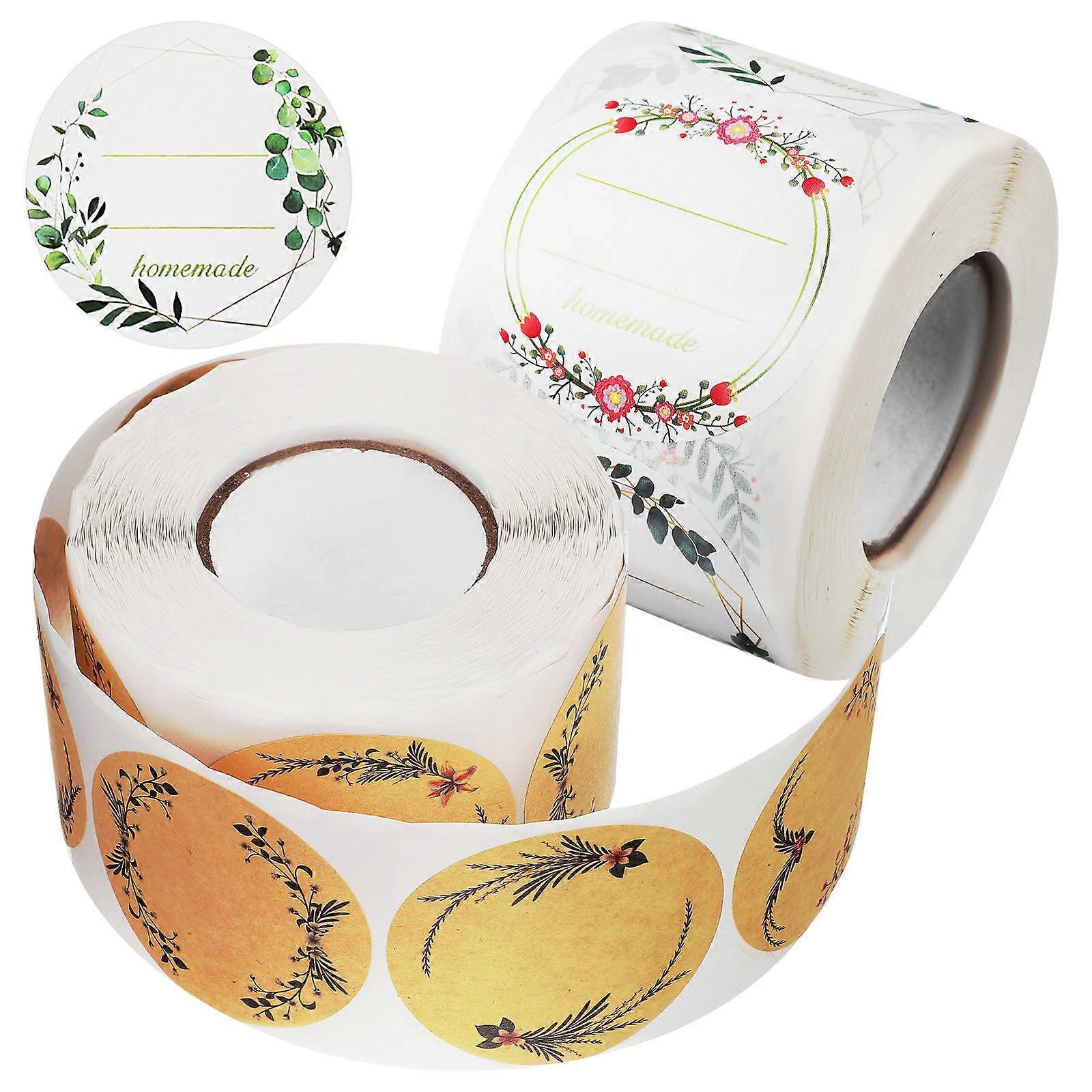 Kraft Labels Αυτοκόλλητα για Αυτοκόλλητα Γενεθλίων Γάμου 2 Ρολά