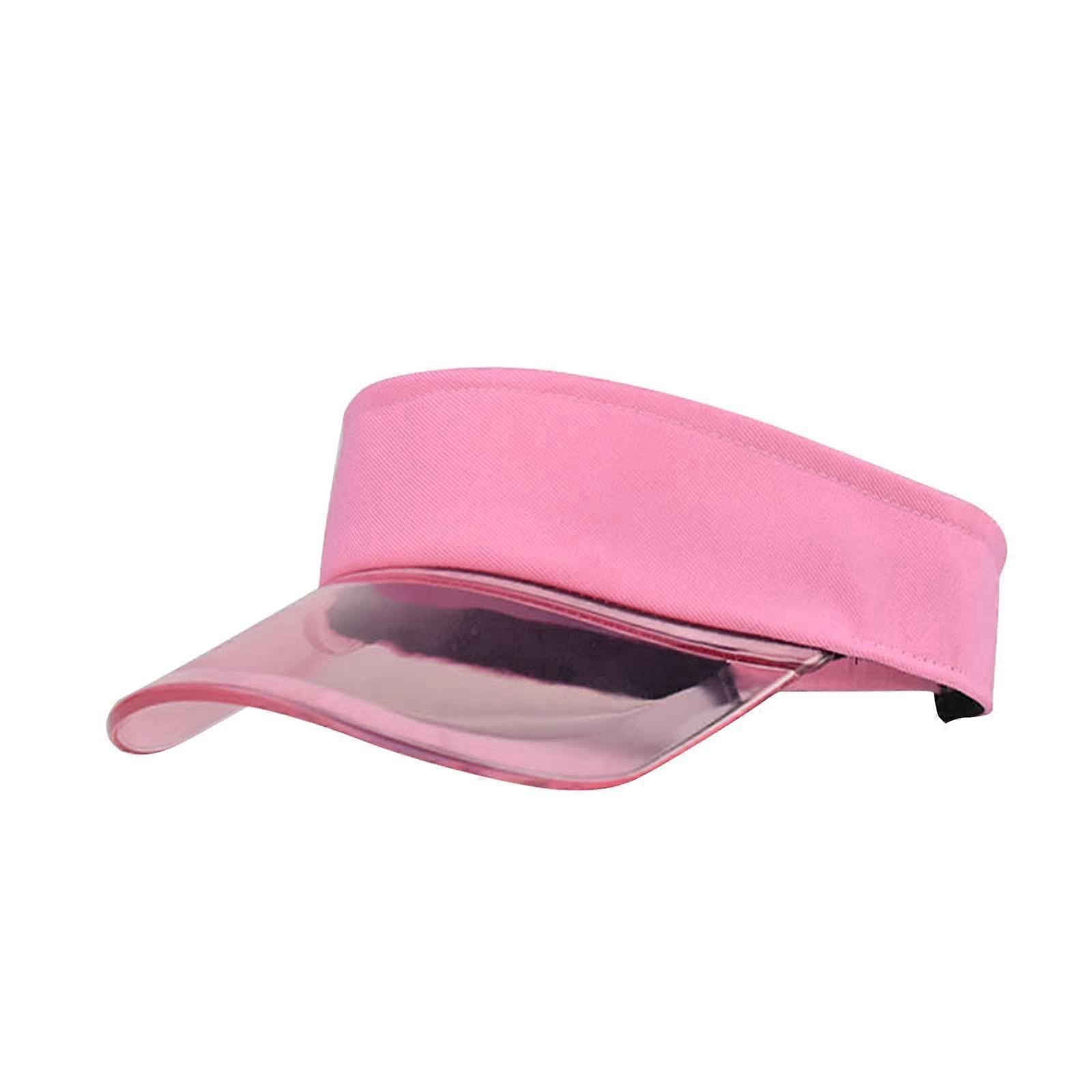 Women's Solid Color Transparent Sun Cap Pink