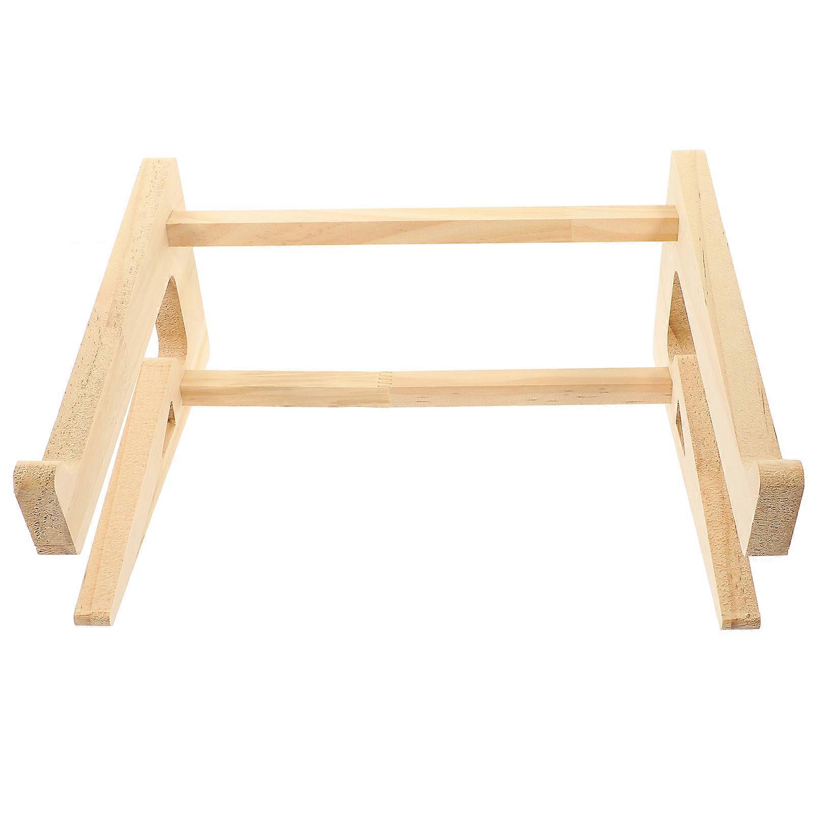 Portable Laptop Stand Wood Ergonomic Support Home Office Students Height Adjustment 1Set
