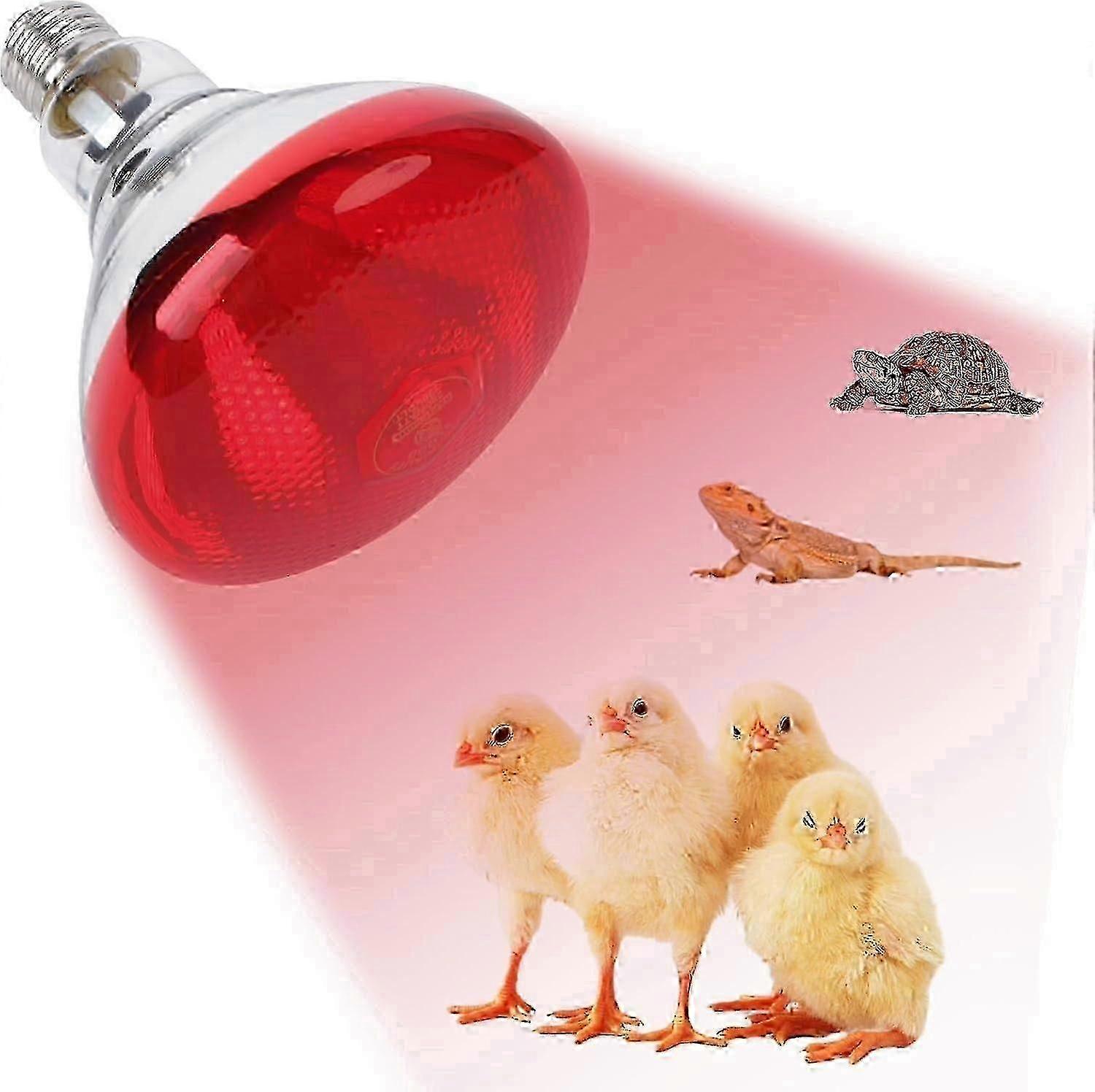 E27 Infrared Heat Lamp Suitable for Birds 220V 100-275 Watts Red Heat Light Bulb for Brooder Coop Chicks Pet Reptiles