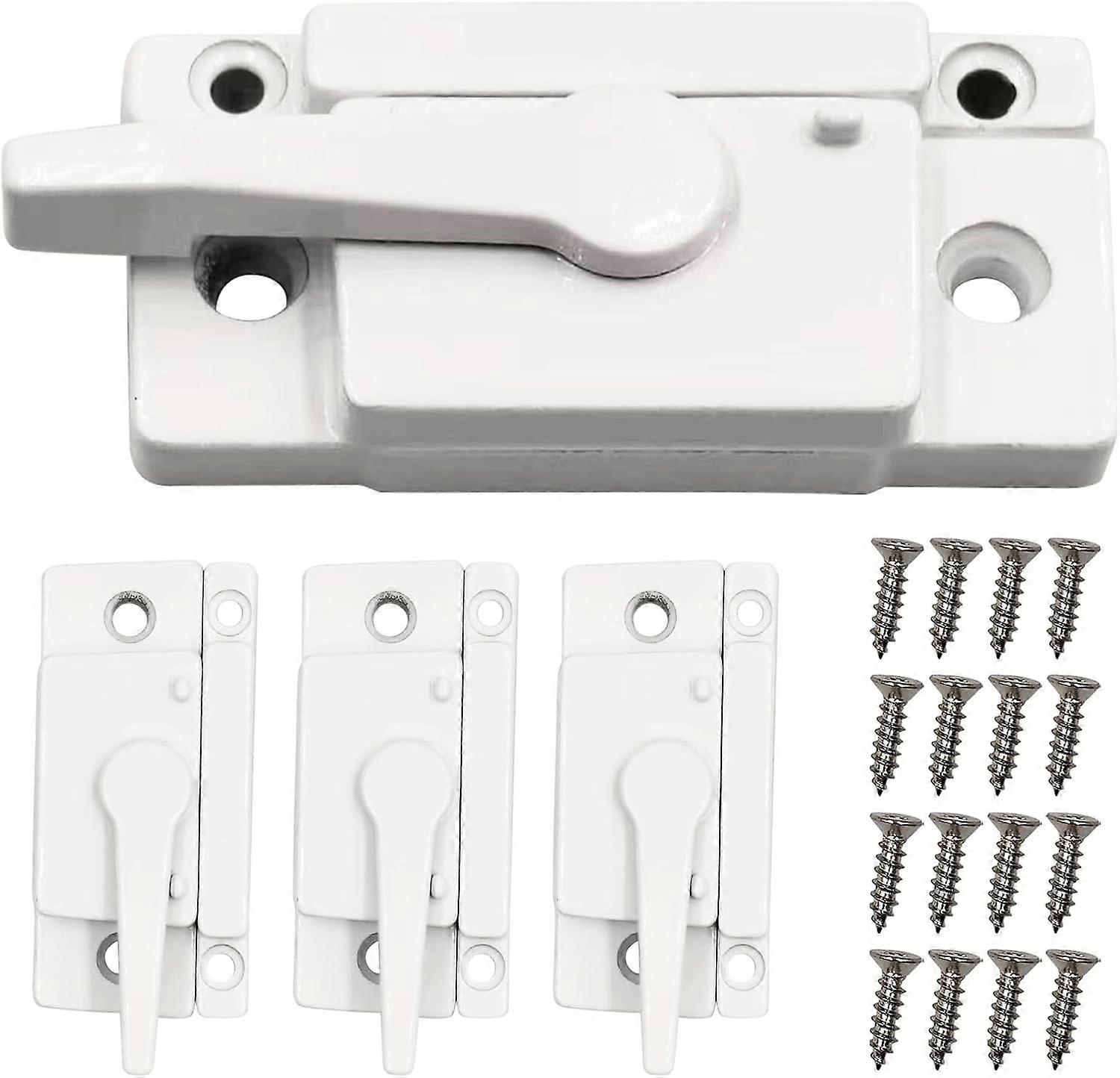 Pack Sliding Window Sash Locks Cam Action Window Locks Window Latches Replacement for Vertical and Horizontal Sliding Windows (White)