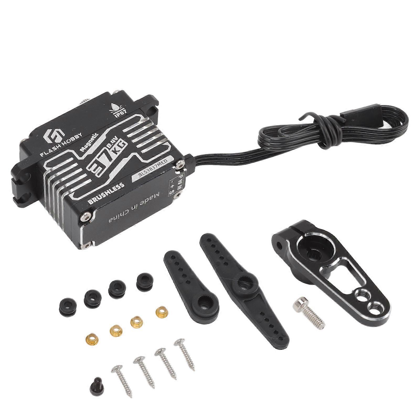 RC Steering Gear Super Torque 37KG Coreless Motor Programmable Waterproof RC Car Gear Servo for Upgrade 270 Degree