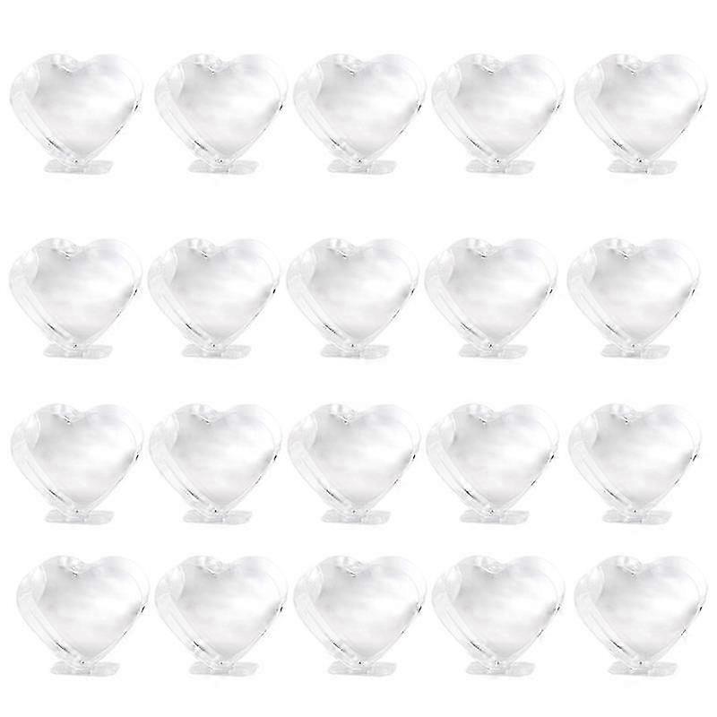 Set of 20 Heart Shaped Dessert Containers Made of Crack-Resistant Plastic Ideal for Serving Appetizers, Parfaits, and Mousse at Home