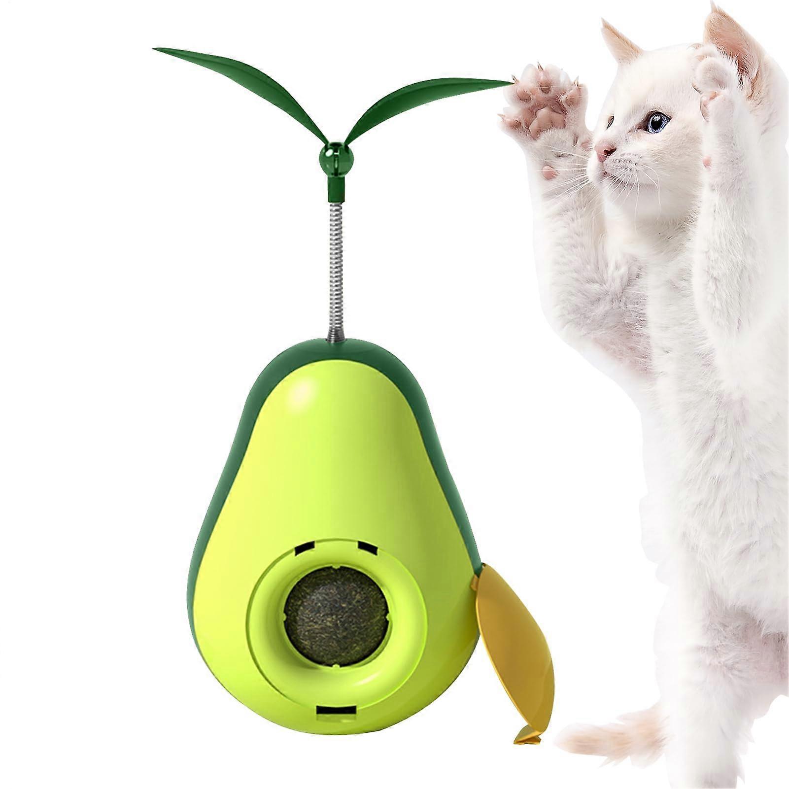 Avocado Catnip Toy Ball with Catnip-Infused Treats, Interactive Wand, and Feather Teaser for Kittens