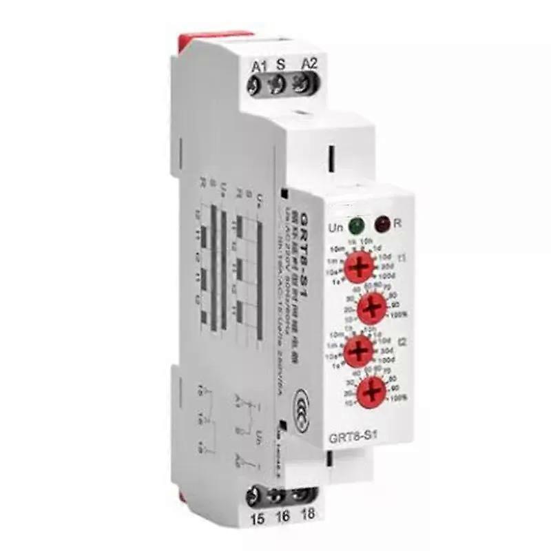 Time Relay GRT8-S1 GRT8-S2 Dual Time Cycle Delay Relay AC 220V Time Adjustable Controller