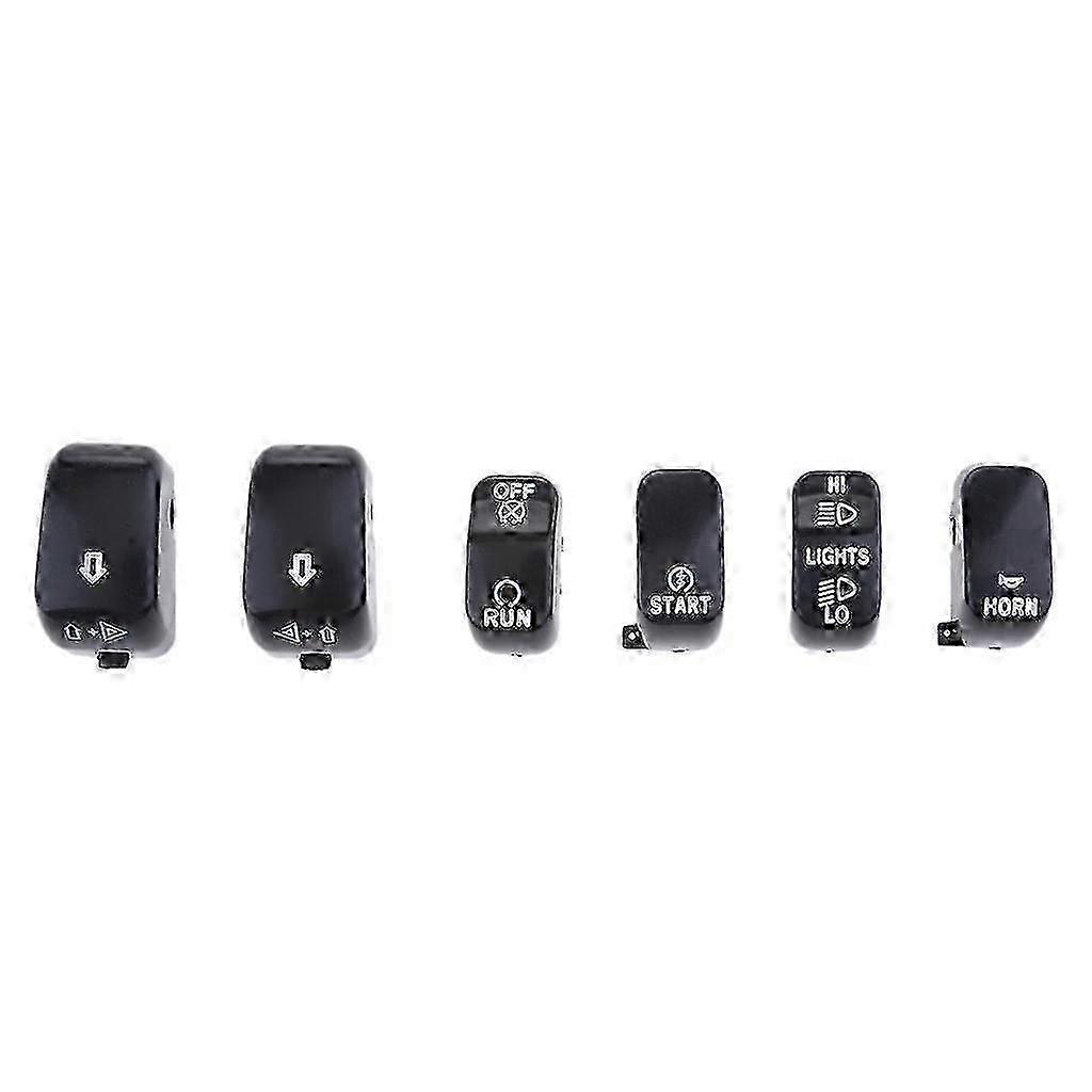 6pcs Black Hand Control Switch Button Covers for Harley Sportster Chrome Accessories