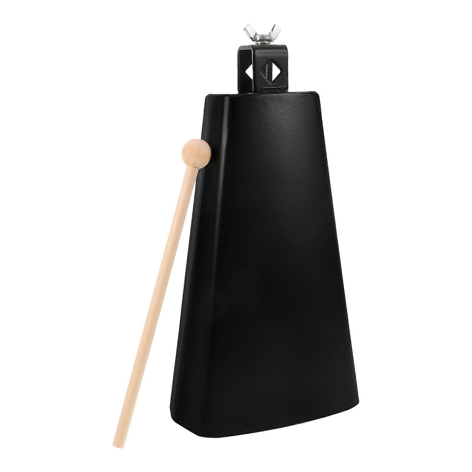 Metal Cowbell Percussion Instrument Beginners Professional Musicians Bell-Shaped Black 27.00X14.00X6.00CM 1Set
